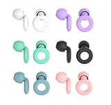 6 Pairs Soft Silicone Earplugs Reusable Noise-Reducing for Concerts, Sleep, Focus, Travel, Adjustable Size 28dB (SNR) Noise Reduction Mixed