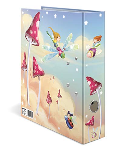 HERMA Ordner A4 Feen, 7 cm breit, Ringordner mit Kindergarten Motiv, bunter Aktenordner mit Innendruck für Jungen, Mädchen und Kinder