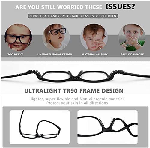 Flexi Kidz Blue Light Blocking Anti Glare Zero Power Unbreakable Eyeglasses Spectacle Frame Protection From TV Mobile Laptop Computer for Kids Girls Boys Unisex With Antislip Silicone Band (Plum) - Image 5 thumbnail