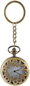 Blue Aura Premium Pocket Watch Metal Keychain Retro Vintage for Gifting With Key Ring Anti-Rust (BA-KWIC-3)