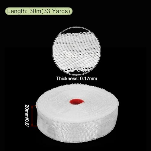 Image of MECCANIXITY Fiberglass Cloth Tape Fiberglass Mesh Glass Fiber Mesh Woven Fiberglass Fabrics Insulation Tape 30m(33 Yard) x20mmx0.17mm for Reinforcement Repair