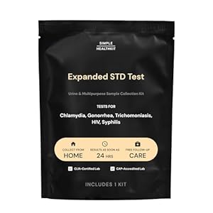Expanded At-Home STD Test for Chlamydia, Gonorrhea, Trichomoniasis, HIV, Syphilis – STD HIV Testing Kit – Free Follow Up Care & Fast Lab Results