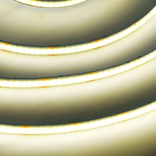 Image of SUYOOULIN LED Strip Lights, 16.4ft AC110-130V Dimmable 30000LM 1200 LEDs COB Light Strips Tape Ribbon Waterproof IP68, 2 Times Brightness Than 12V COB Strip Lights(Neutral White 4500K)