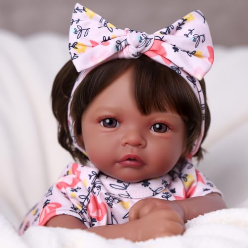 BABESIDE Muñeca Reborn Bebé Negrita Megan 17 pulgadas miniatura 5