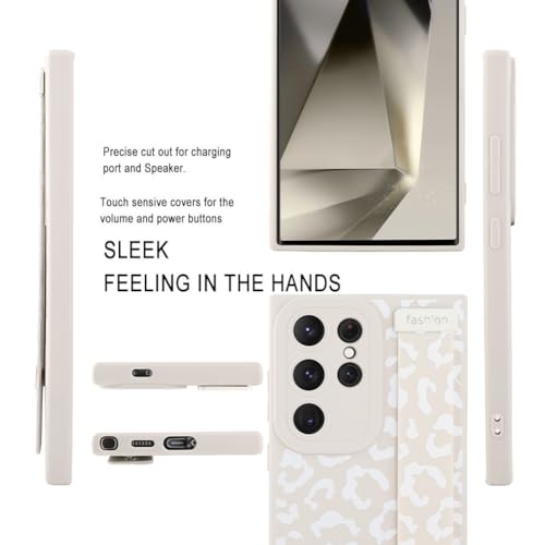 Image of Compatible with Samsung Galaxy S24 Ultra Case with Strap Wrist White