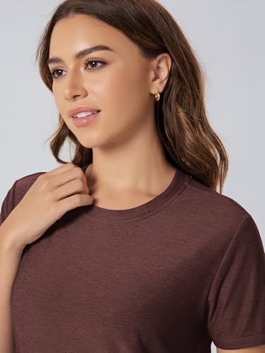 Image of ODODOS Women's Performance Cropped Tee Ultra Soft odSTRATUM Tech Short Sleeve Relaxed Top Crew Neck T-Shirts