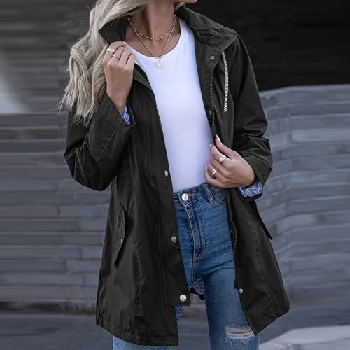 Chaqueta softshell impermeable transpirable de mujer, parka de lluvia paraviento 3