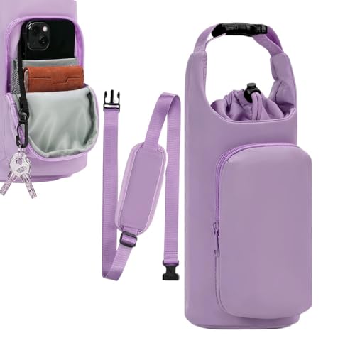 Genérico portabotellas en – Bolsa isotérmica ajustable con bolsillo, correa para botella de agua, para mochila, equipaje, gimnasio, deportes, senderismo, al aire libre, playa, oficina