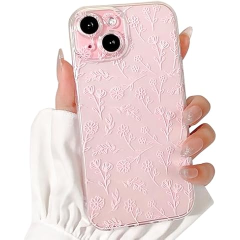 Lovmooful Compatible for iPhone 15 Plus Case Cute Clear Oil Flower Floral Leaf Design for Girls Women Soft TPU Shockproof Protective Girly for iPhone 15 Plus-Small Pink Floral Cover