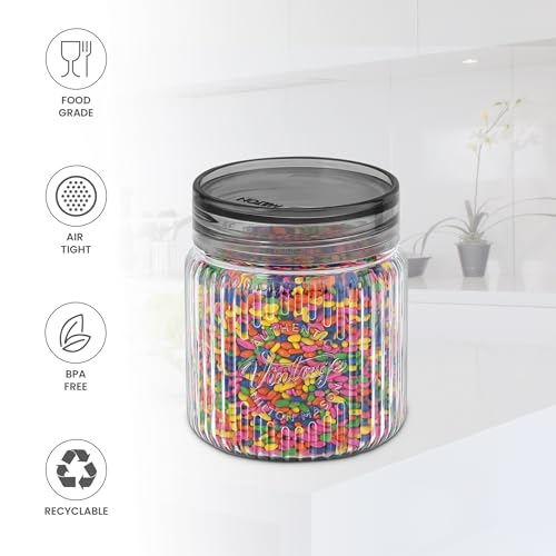 Image of Milton Olive Plastic Container with Lids, 345 ml, Clear Kitchen Storage Box Set of 3, Food Storage Jars for Kitchen, Tea Sugar Container, Airtight, Durable, Multi-purpose, Ideal for Kitchen Essentials