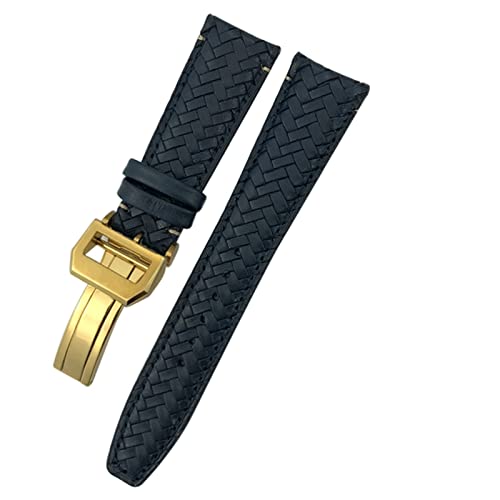 Bracelet en cuir de vache premium bleu 22mm pour montre IWC Big Pilot