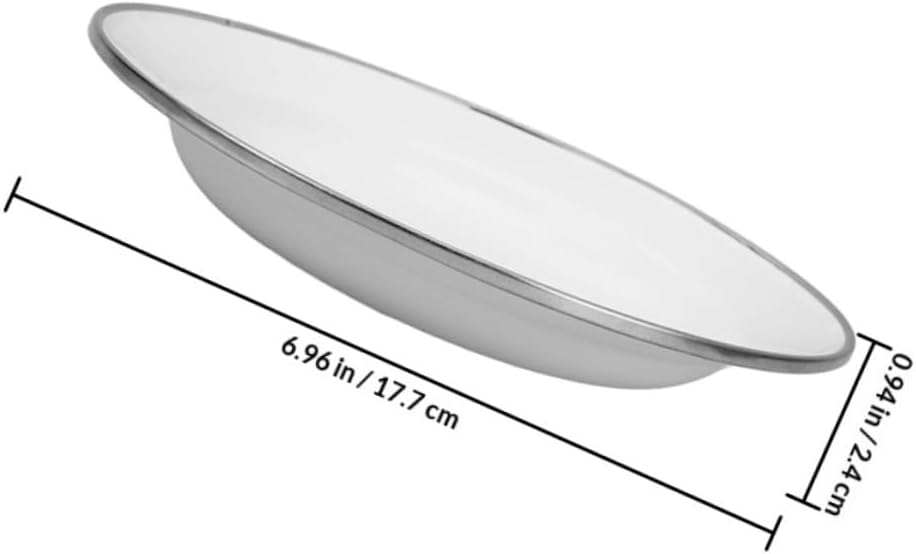 4pcs White Enamel Plates 22cm Thick Retro Small Appetizer Plates Vintage Sturdy Enamelware for Outdoor Picnic Hotel Serving Fruits and Desserts