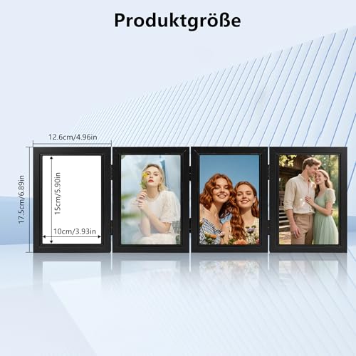 Cadre Photo Collage Pliable Multiple Photo: 10 x 15 cm Pliable Verticales Frame Décoration pour Bureau Chambre Famille Salon Cadeau – Image 4