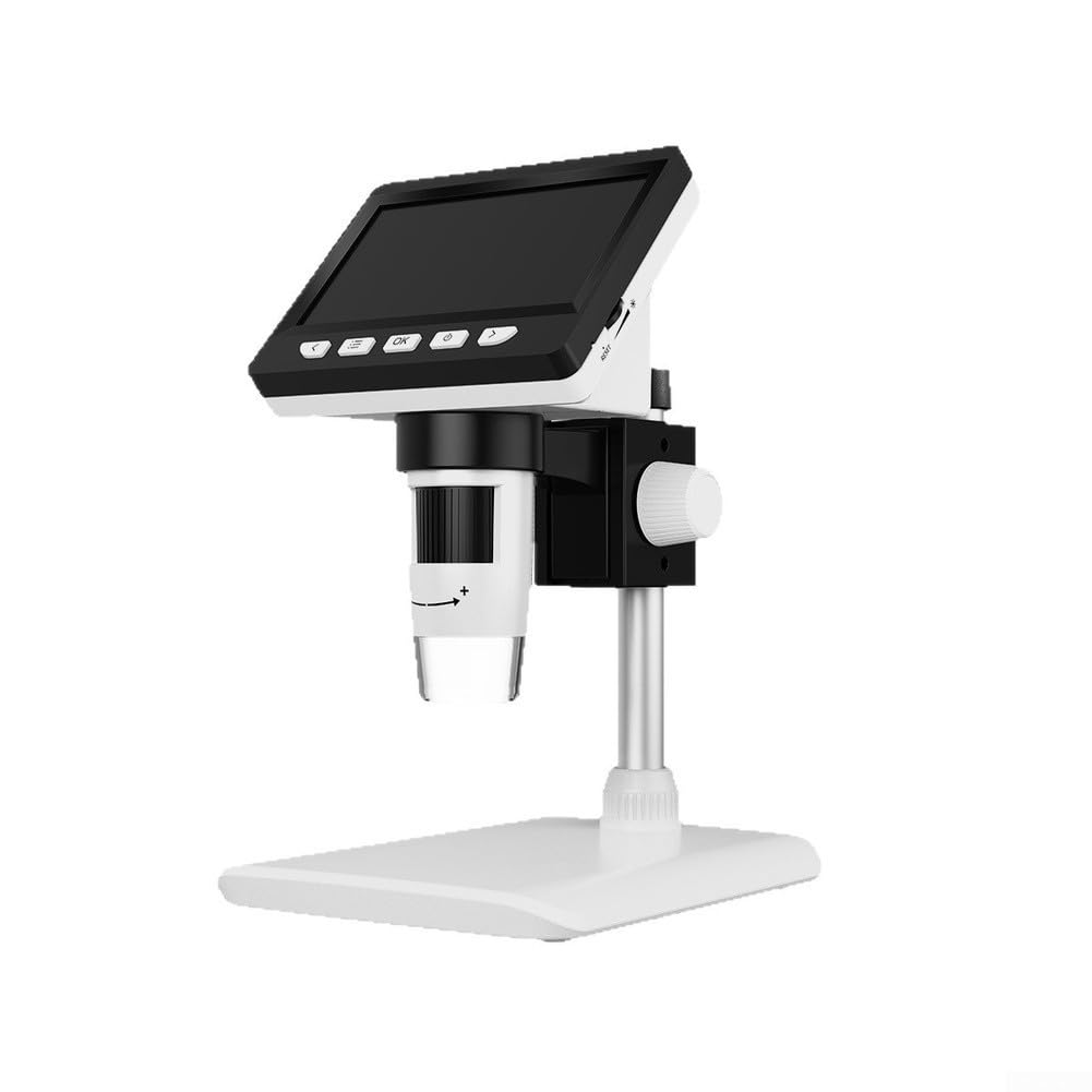 Microscopio digitale 1080P HD 1000X ingrandimento con schermo da 4,3 pollici e luce a LED per analisi industriale del laboratorio di ispezione (C)