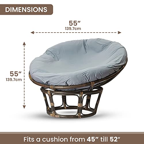 Hudson Comfort Water Resistant Papasan Cushion Cover - Soft Microfiber Zippered Papasan Slipcover - Wrinkle Free And Machine Washable - Outdoor And Indoor Use (55 Inch, Gray) #TOP1