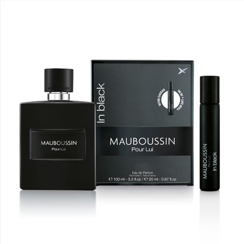 Mauboussin - Pour Lui In Black 100ml + 20ml (Travel Spray) - Eau de Parfum Homme - Senteur Boisée & Orientale