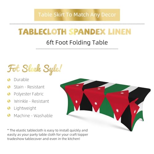 Nappe extensible drapeau jordanien lavable pour table de banquet - 6