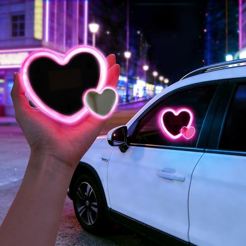 2PCS Valentine's Day Solar Heart Lights for Car - Auto