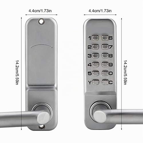 Serrure à Code Mécanique Etanche, Verrou de Porte Sans Clé à Combinaison 1-11 Chiffres, Poignée de Porte à Code pour Maison Bureau Ecole, Installation Facile