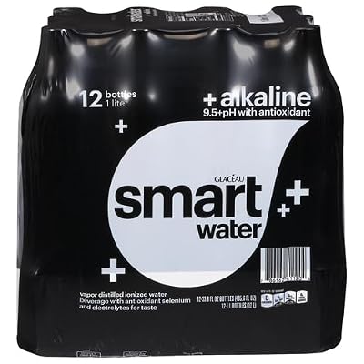 smartwater alkaline with antioxidant Water, 33.81 fl. oz., 12 Bottles/Pack (786162411167)