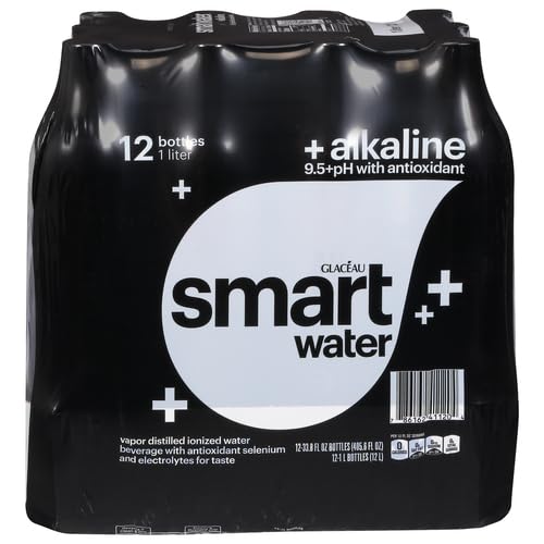 smartwater alkaline with antioxidant Water, 33.81 fl. oz., 12 Bottles/Pack (786162411167)
