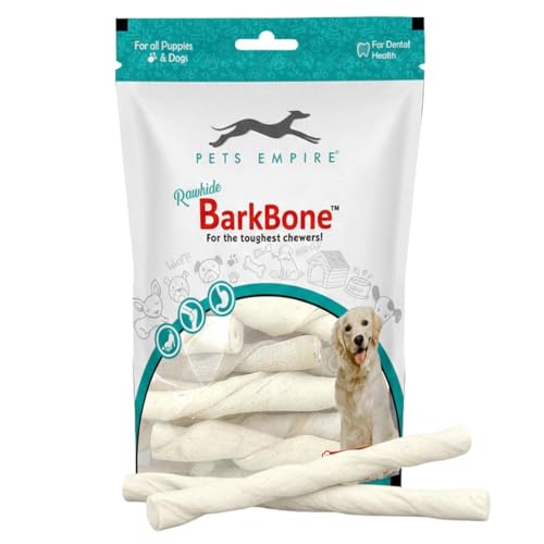 Image of Pets Empire Rawhide Chew White Sticks | Easily Digestible Rich of High Proteins | Treat Chew Nonveg Twisted Stick for Puppy | Dog Calcium Sticks Fresh & Natural10Pcs (Pack of 2)