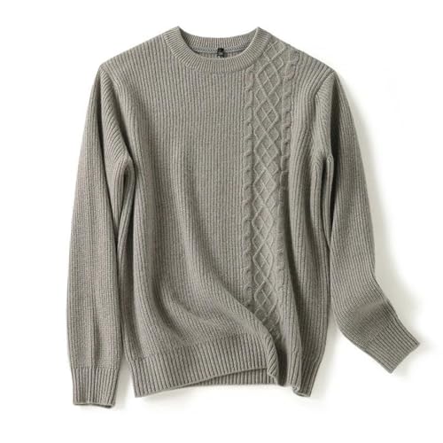 Hdhdeueh Men Cashmere O-Neck Sweater 2024 Keep Warm Pullover Solid Thick （Winter Business Jumpers2