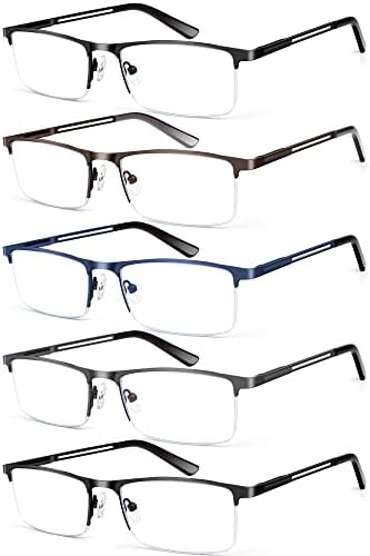 DAMIDEO Reading Glasses for Men Blue Light Blocking Reading Glasses Metal Readers Men with spring hinge Eyeglasses