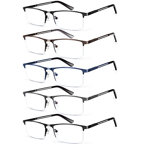 Damideo Reading Glasses For Men Blue Light Blocking Reading Glasses Metal Readers Men With Spring Hinge Eyeglasses #TOP6