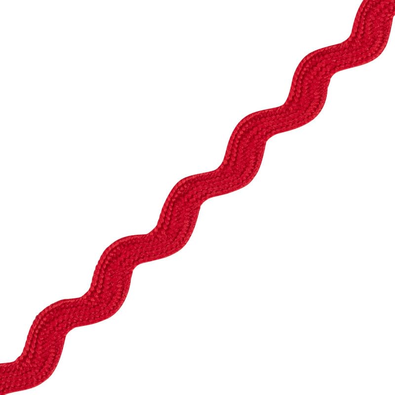 Narrow RIC Rac 4.5mm Wide Ribbon & Trimming for Sewing - Ribbons, Decorative Trimmings, Craft Ribbons & Trims,Fabric Edging, Christmas, Sewing & DIY Projects (Red, 10m) -Craft Queen LTD