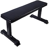 SX Fitness Heavy Duty Multi-Functional Adjustable Flat, Incline and Decline Weight Bench for Home Gym, Strength Training, Abdominal and Full Body Workout Capacity - 280 kg, Black (Flat Gym Bench)