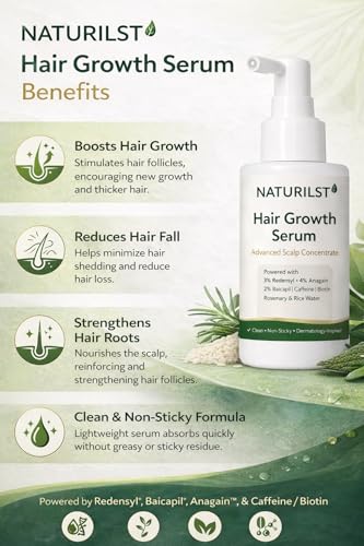Image of Hair Growth Serum Concentrate - 3% Redensyl, 4% Anagain, 2% Baicapil, Caffeine, Biotin, Plant Keratin & Rice Water - Hair Growth Serum For Men & Women, 50ml