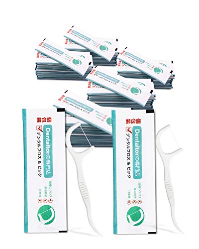 個包装 デンタルフロス アンド ピック 500本入 強力 極細フロス & 歯間ピック 高強度歯間フロス 入りやすいタイプ 初心者用 携帯用 大容量 1