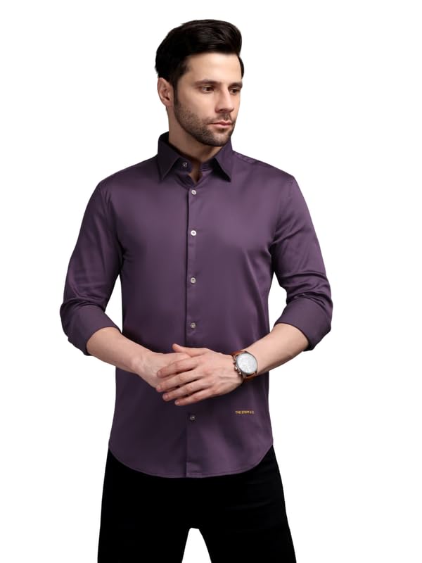Image of The Stripp & Co Men's Full Sleeve Cotton Solid Shirt | Regular Fit Casual | Soft & Breathable Fabric | Button-Down Collared Formal,& Office Wear | Everyday Shirt | Sizes M to 2XL