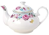 Jusalpha Royal Floral Fine Bone China Rose Vintage Teapot (G)