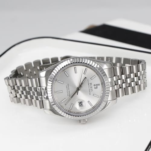 Image of BUREI Men's Classic Luxury Watch Stainless Steel Waterproof Machine Watch Fashion Double Watches Date Sapphire Crystal