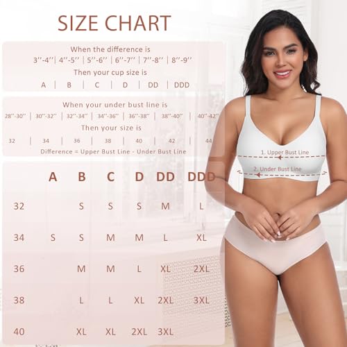 Image of Ganado Seamless Wireless Bras for Women No Underwire Bras Supportive Bralette Padded Comfort T Shirt Bra