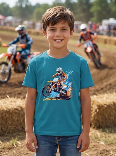 Image of HELLCAT Boys Round Neck Printed Blended Cotton Tshirt -Combo Pack of 2 - Orange /Blue