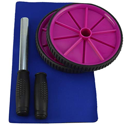 Roda para Exercícios Abdominais com Tapete Rosa CBRN14637