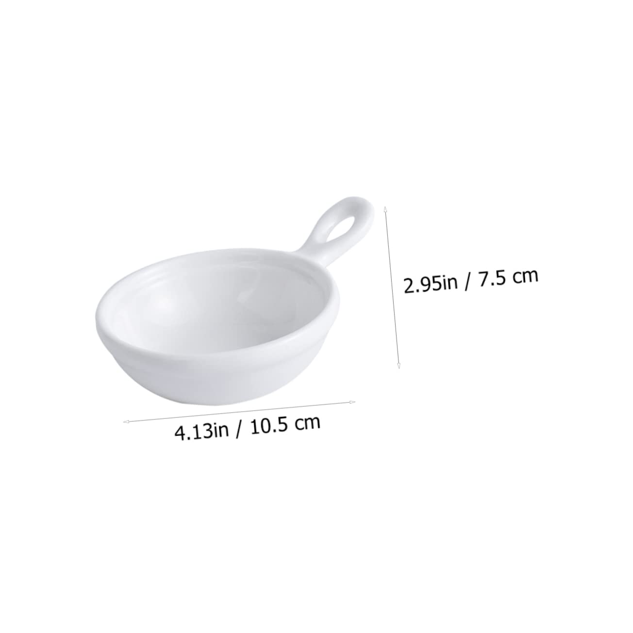 Unomor 4pcs Seasoning Dish with Handle Dishware Food Container Seasoning Sauce Plate Seasoning Dishes Dip Bowls Food Serving Tray Bandejas Para Comida Serving Dish Ceramics White