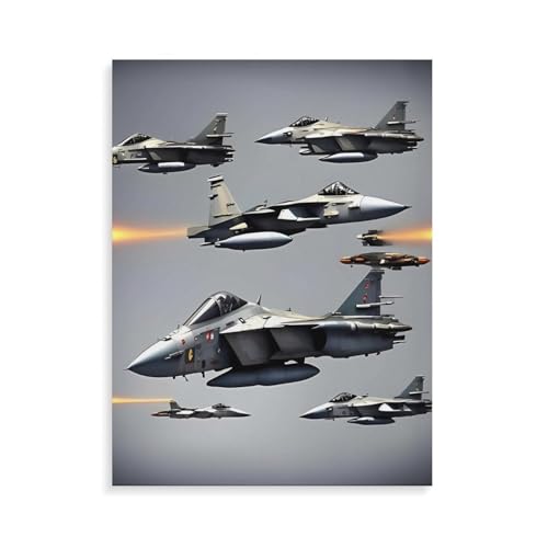 Kits de pintura por números de aviones de combate con lienzos y acrílicos para principiantes