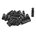 Dual Hole Cylinder Barrel Cord Locks Stoppers 6mm Dia 20 Pcs Black