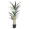 Artificial tree 47ft faux agave plant with 3 heads in plastic pot fake tree for home decor indoor or outdoor office decoration housewarming gift47 feet 1 pack  urban country home decor