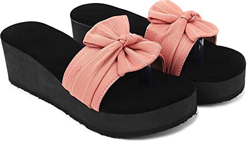 Shoestail womens Stylish slides slippers | flip flops heels | fashion slippers (Peach, numeric_5) (B099S5MTYJ) Amazon Price History, Amazon Price Tracker