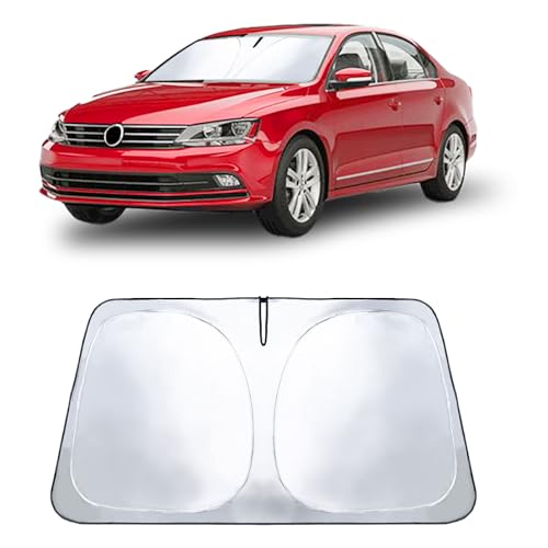 Image of Windshield Sun Shade for VW Jetta 2011-2018 | Car Front Window Sunshade with 240T Sun Visor Protector Blocks UV Rays Heat Sun Shield Accessories