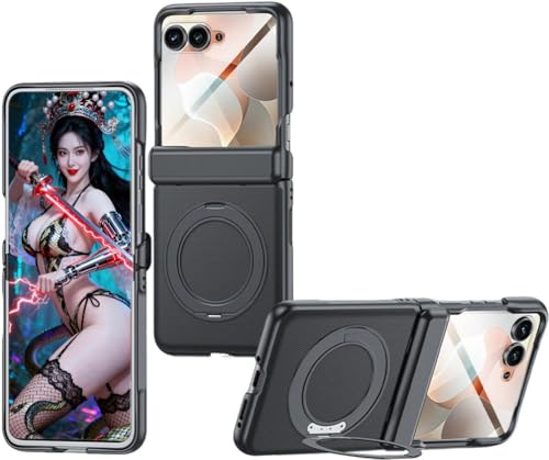 Coque Motorola Razr 70 en cuir premium avec charnière protégée et support