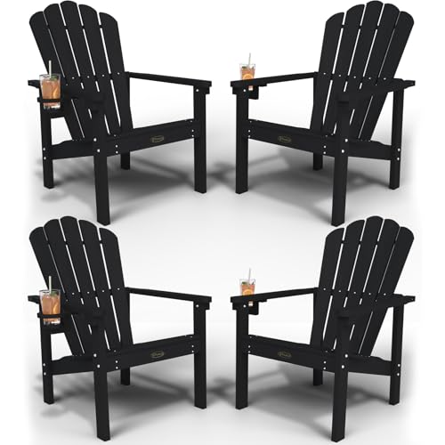 THOEOE Stackable Adirondack Chair Set of 4, HDPE