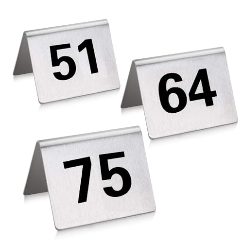Numeri Da Tavolo 1-10/20/30 Numeri Tavoli Ristorante Tabella Da Tenda In Acciaio Inossidabile Tavolo Segno, Numero Segnale Da Tavolo Doppio Lato, Per Decorazioni A Tema Per Ristoranti E Feste(71-80)