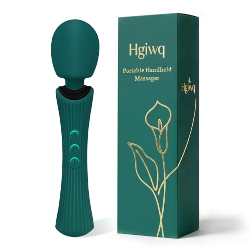 Hgiwq Handheld Personal Wand Massager - 12 Powerful Vibration Modes Green