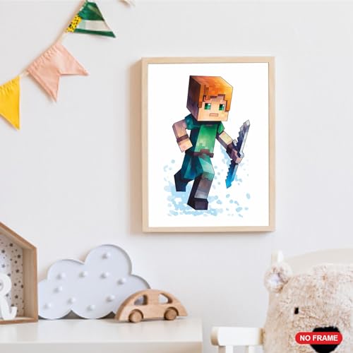 Printvibee ® - Mining Fun Wall Art Pixel Mine Posters For Boys Room thumb #4